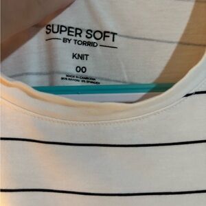 Torrid Cream and Black Striped Top